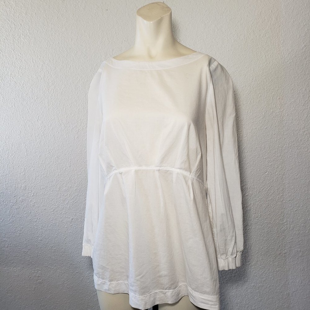 Vince white cotton shirt zip Back Sz M